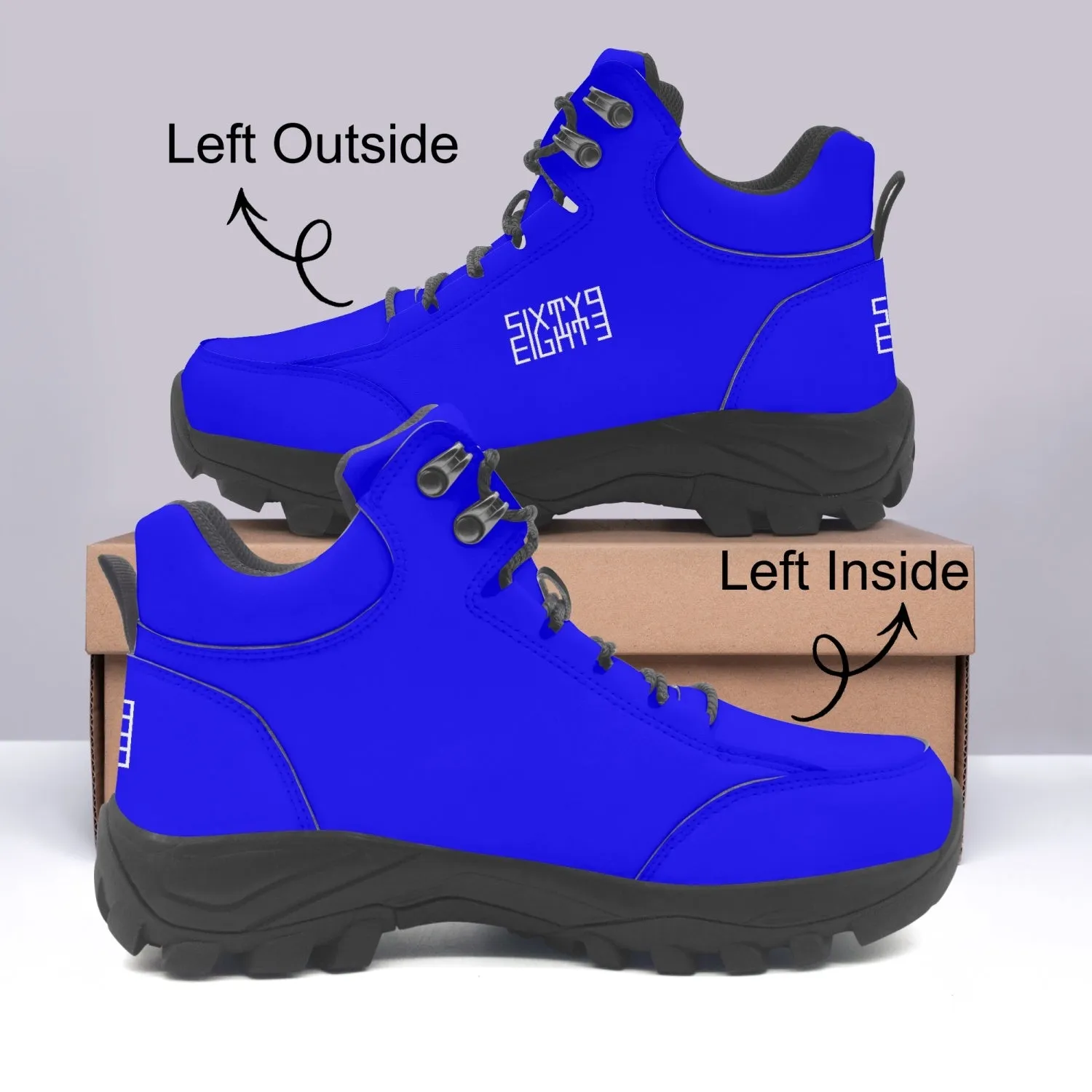 Sixty Eight 93 Logo White Blue High Top Boots